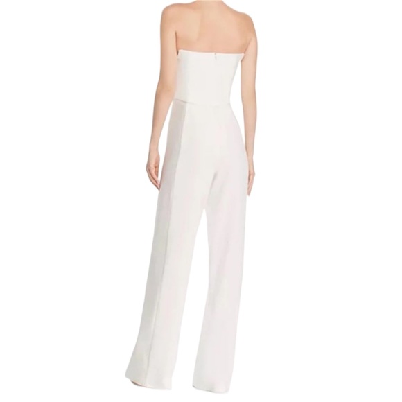 Sold * Black Halo Lena Tuxedo Strapless white Jumpsuit size 4 - Picture 4 of 10